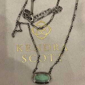 Kendra Scott Silver and Green Pendant Necklace yellow rose Yellowstone